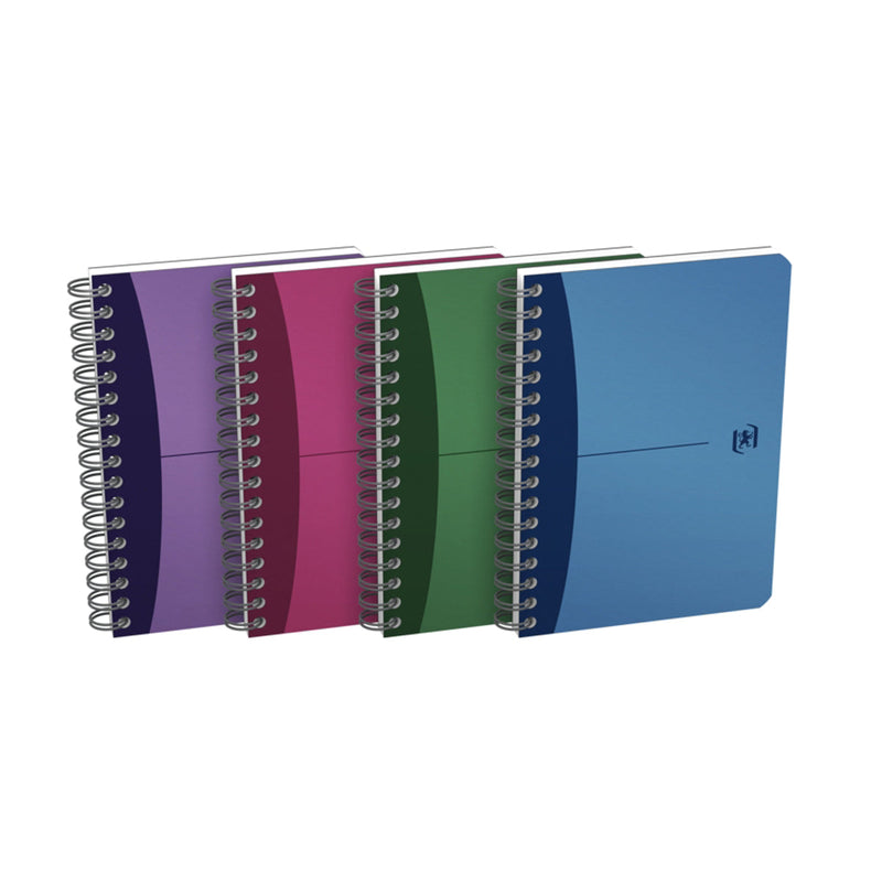 Oxford Office Urban Mix A6 Cuaderno A6 Espiral 90 Hojas Cuadricula 5x5mm - Tapa de Plastico Opaco - Colores Surtidos