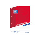 Oxford Classic Recambio de 100 Hojas Sueltas A4 1 Linea Horizontal con Margen 4 Taladros