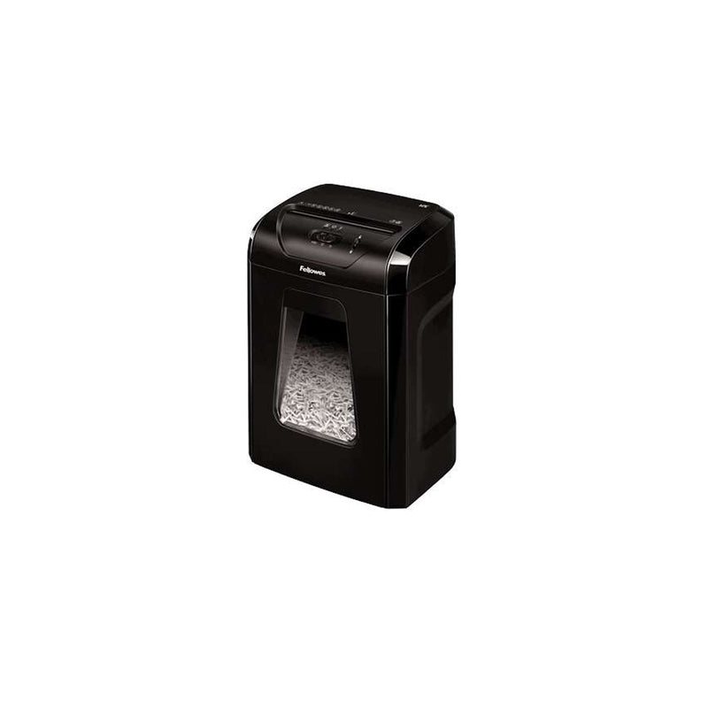 Fellowes 12C Destructora de Papel Manual Corte en Particulas P-4 - Destruye hasta 12 Hojas - Capacidad de la Papelera 19L - Destruye Grapas y Tarjetas - Color Negro