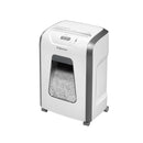Fellowes 15C Destructora de Papel Manual Corte en Particulas P-4 - Destruye hasta 15 Hojas - Bloqueo de Seguridad - Capacidad de la Papelera 19L - Color Blanco/Gris