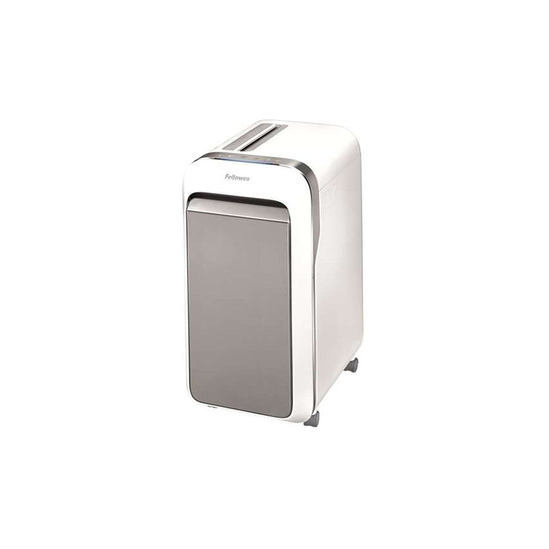 Fellowes LX221 Destructora de Papel Manual Microcorte P-5 - Destruye hasta 20 Hojas - Funcionamiento Continuo de 25m - Capacidad de la Papelera 30L - Color Blanco/Gris