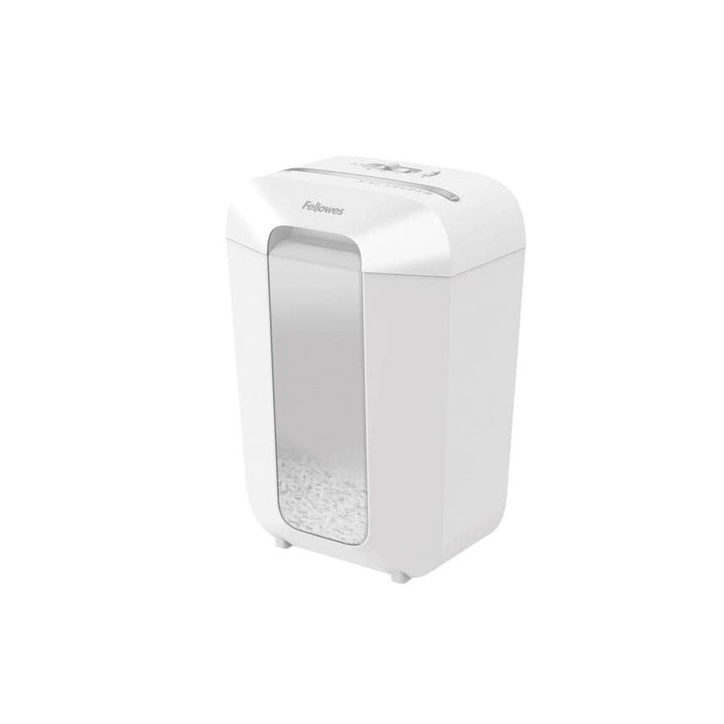Fellowes LX70 Destructora de Papel Manual Corte en Particulas P-4 - Destruye hasta 11 Hojas - Bloqueo de Seguridad - Capacidad de la Papelera de 18L - Color Blanco