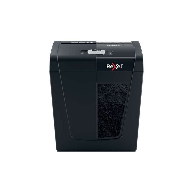 Rexel Secure X10 Destructora de Papel Manual Corte en Particulas P-4 - Destruye hasta 10 Hojas a la Vez - Capacidad de la Papelera 18L - Color Negro
