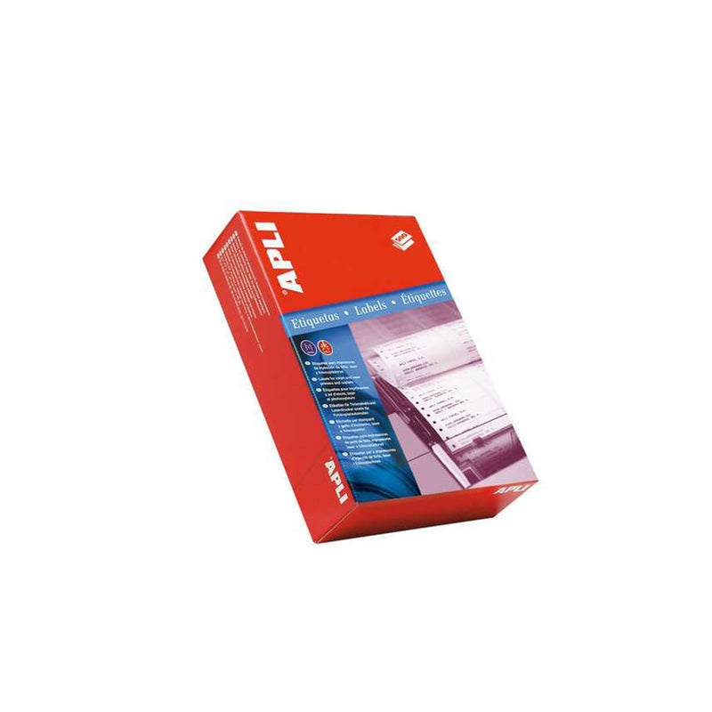 Apli Caja de 36.000 Etiquetas en Continuo 31x23,3mm - 500 Pliegues por 72 Etiquetas - Adhesivo Permanente - Para Impresoras Matriciales - Color Blanco