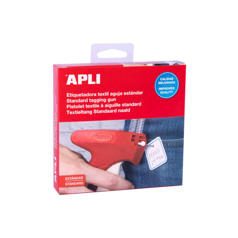 Apli Etiquetadora Textil Estandar - Incluye Tapon de Proteccion y Correa de Muñeca - Compatible con Agujas y Navetes Apli