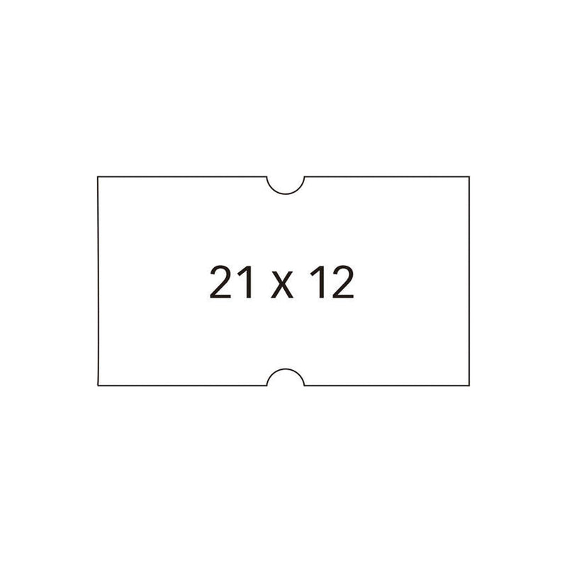 Apli Etiquetas Blancas para Maquinas Etiquetadoras de Precios de 1 Linea - Tamaño 21x12mm - Pack de 6 Rollos con 1000 Etiquetas Cada Uno - Adhesivo Permanente con Cantos Rectos - Compatibles con Etiquetadoras Apli Modelo 101418 y 101948