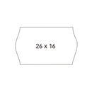 Apli Etiquetas Blancas para Maquinas Etiquetadoras de Precios de 2 Lineas - Tamaño 26 x 16mm - Adhesivo Permanente con Cantos Sinusoidales - Alta Calidad y Compatibles con Modelos 101419 y 102365