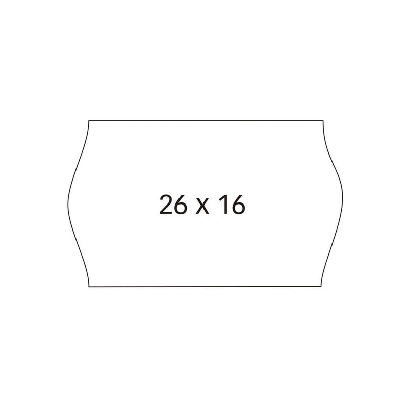 Apli Etiquetas Blancas para Maquinas Etiquetadoras de Precios de 2 Lineas - Tamaño 26 x 16mm - Adhesivo Permanente con Cantos Sinusoidales - Alta Calidad y Compatibles con Modelos 101419 y 102365