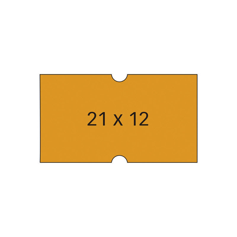 Apli Etiquetas Naranjas para Maquinas de Precios de 1 Linea - Tamaño 21x12mm - Pack de 6 Rollos - Adhesivo Permanente - Compatibles con Modelos 101418 y 101948