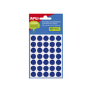 Apli Minibolsa de 175 Etiquetas Redondas Ø 13.0mm - 5 Hojas por 35 Etiquetas - Adhesivo Permanente - Aptas para Escritura con Lapiz, Boligrafo y Rotulador - Color Azul