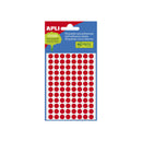 Apli Minibolsa de 288 Etiquetas Redondas Ø 8mm - 3 Hojas por 96 Etiquetas - Adhesivo Permanente - Color Rojo Fluor