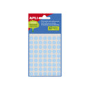 Apli Minibolsa de 315 Etiquetas Redondas Ø 10mm - 5 Hojas por 63 Etiquetas - Adhesivo Permanente - Color Azul