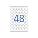 Apli Pack de 1.200 Etiquetas Redondas Ø 30mm - 25 Hojas por 48 Etiquetas - Adhesivo Permanente - Color Blanco