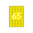 Apli Pack de 1.300 Etiquetas Amarillo Fluorescente 38.1x21.2mm - 20 Hojas x 65 Etiquetas - Adhesivo Permanente - Cantos Rectos