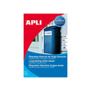 Apli Pack de 100 Etiquetas Resistentes Intemperie 210 x 297mm -  Poliester con Acabado Mate - Cantos Rectos - Color Blanco