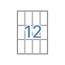 Apli Pack de 180 Etiquetas 34.0x67.0mm - 15 Hojas A5 x 12 Etiquetas - Adhesivo Permanente - Cantos Rectos - Color Blanco