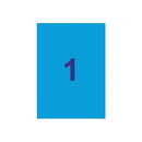 Apli Pack de 20 Etiquetas Rectangulares A4 210x297mm - 20 Hojas por 1 Etiqueta - Adhesivo Permanente - Cantos Rectos - Color Azul