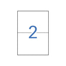 Apli Pack de 30 Etiquetas Rectangulares 105x148mm - 15 Hojas por 2 Etiquetas - Adhesivo Permanente - Cantos Rectos - Color Blanco