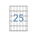 Apli Pack de 375 Etiquetas Rectangulares 25x40mm - 15 Hojas A5 por 25 Etiquetas - Adhesivo Permanente - Cantos Romos - Color Blanco