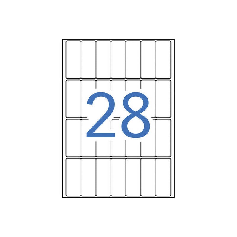 Apli Pack de 420 Etiquetas Rectangulares 20x50mm - 15 Hojas A5 por 28 Etiquetas - Adhesivo Permanente - Cantos Romos - Color Blanco