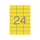 Apli Pack de 480 Etiquetas Rectangulares 70x37mm - 20 Hojas por 24 Etiquetas - Adhesivo Permanente - Cantos Rectos - Color Amarillo