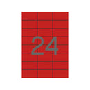 Apli Pack de 480 Etiquetas Rectangulares 70x37mm - 20 Hojas por 24 Etiquetas - Adhesivo Permanente - Cantos Rectos - Color Rojo