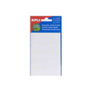Apli Pack de 50 Etiquetas 20x75mm - 5 Hojas con 5 Etiquetas por cada Lado - Adhesivo Permanente - Menos Residuos - Color Blanco