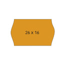 Apli Pack de 6 Rollos de 1.000 Etiquetas por Rollo para Maquinas de Precios de 2 Lineas - Tamaño 26x16mm - Adhesivo Removible - Cantos Sinusoidales - Color Naranja