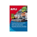 Apli Pack de 6.750 Etiquetas Blancas Removibles 17.8 x 10.0mm - 25 Hojas x 270 Etiquetas - Adhesivo Removible - Color Blanco