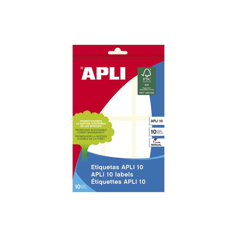 Apli Pack de 60 Etiquetas 34 x 67mm - Ideal para Escribir sobre Ellas - Adhesivo Permanente - Color Blanco