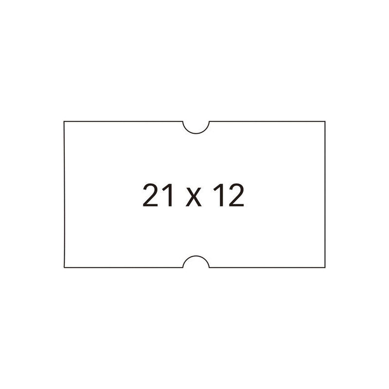 Apli Pack de 6000 Etiquetas Blancas para Maquinas Etiquetadoras de Precios de 1 Linea - Tamaño 21 x 12mm - 6 Rollos con 1000 Etiquetas Cada Uno - Adhesivo Removible y Cantos Rectos - Alta Calidad y Compatibles con Modelos 101418 y 101948