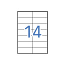 Apli Pack de 7.000 Etiquetas Rectangulares 105x42,4mm - 500 Hojas por 14 Etiquetas - Adhesivo Permanente - Cantos Rectos - Color Blanco