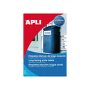 Apli Pack de 80 Etiquetas Permanentes 105x148mm - Fabricadas en Poliester - Cantos rectos - Resistentes a la Intemperie - Color Blanco