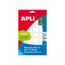 Apli Pack de 810 Etiquetas Rectangulares 10x16mm - 10 Hojas por 81 Etiquetas - Ideal para Escribir sobre Ellas - Adhesivo Permanente - Color Blanco