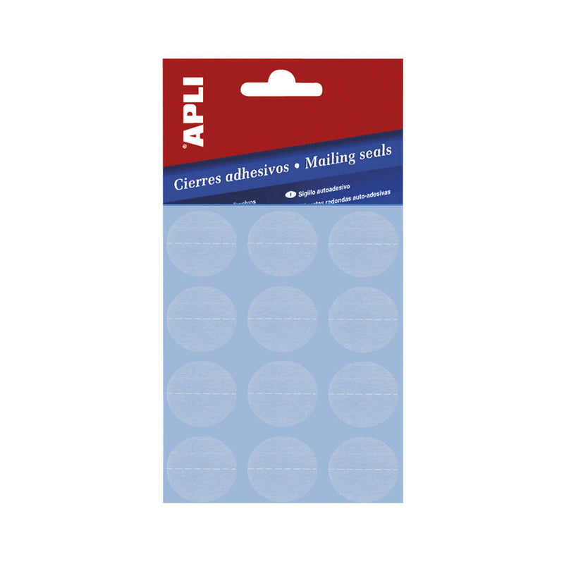 Apli Pack de Cierres Adhesivos Transparentes Ø 25mm - Microperforados - Adhesivo Permanente