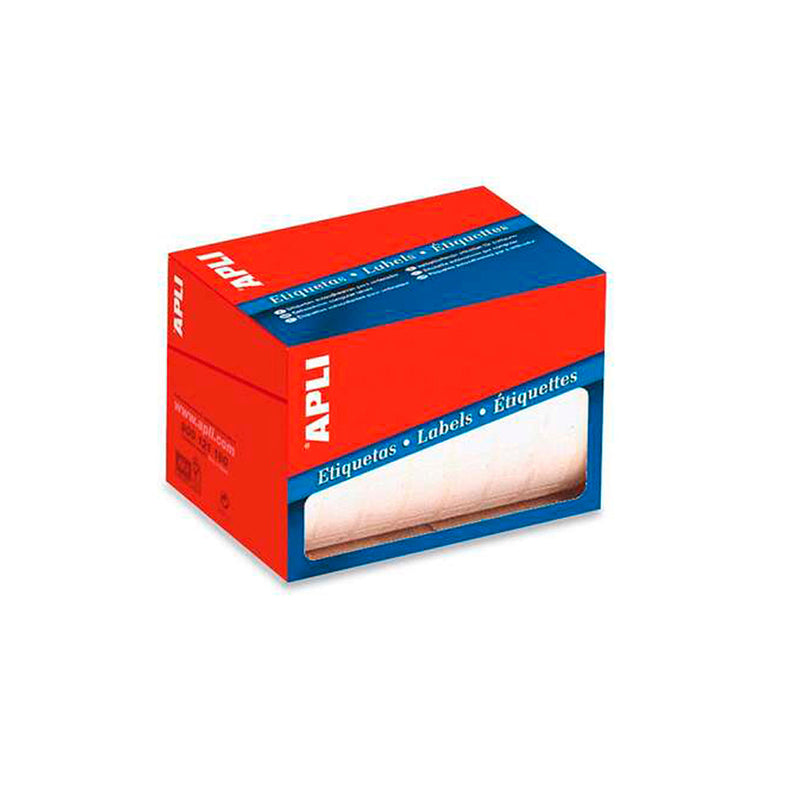 Apli Rollo de 2000 Etiquetas Permanentes 19x40mm - Color Blanco