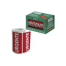 Dohe Rollo de 200 Etiquetas Adhesivas Urgente - 100x50mm - Letras Blancas sobre Fondo Rojo - Ideal para Expedicion de Paquetes