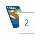 Multi3 Pack de 1.000 Etiquetas Blancas Cantos Rectos Tamaño 210.0X148.0mm con Adhesivo Permanente para Multiples Usos
