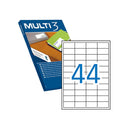 Multi3 Pack de 4.400 Etiquetas Blancas Cantos Rectos Tamaño 48.5X25.4mm con Adhesivo Permanente para Multiples Usos
