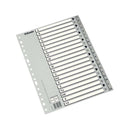 Esselte Indice Abecedario de Plastico con Caratula Indice A4 - Tipo A-Z - Cartulina Indice: Carton Blanco y Negro Gris - Color Gris