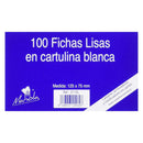 Mariola Pack de 100 Fichas Lisas Nº2 para Fichero - Medidas 125x75mm - Color Blanco