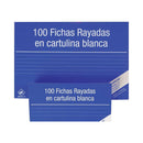 Mariola Pack de 100 Fichas Rayadas Nº1 para Fichero - Medidas 95x65mm - Color Blanco