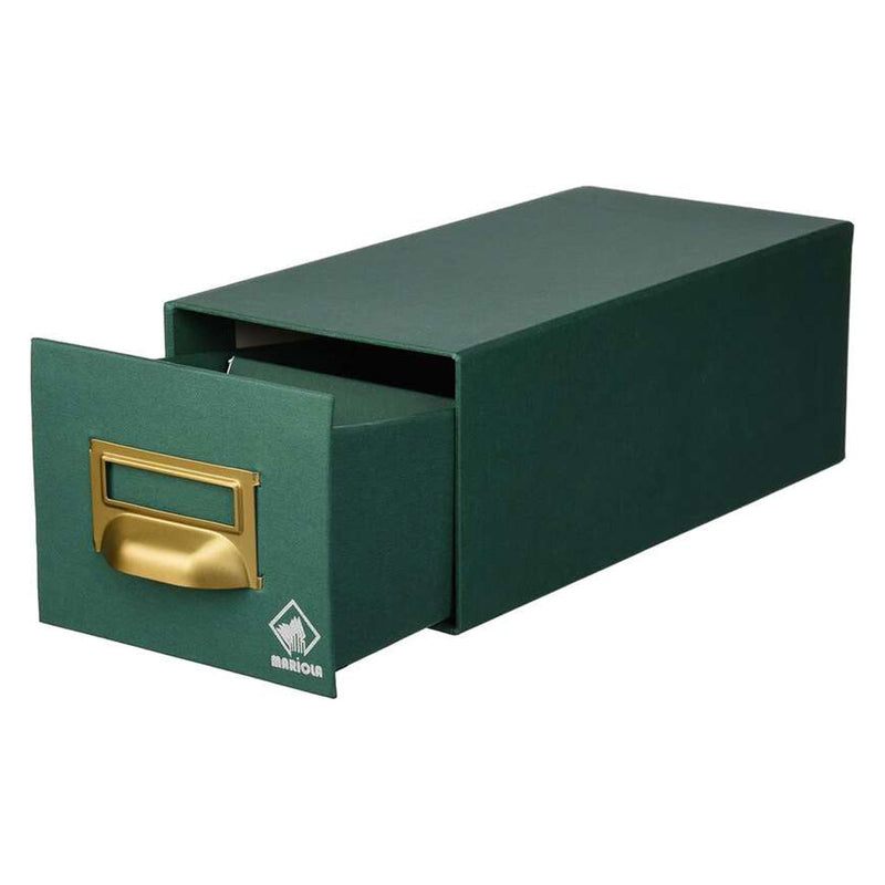 Mariola Fichero Carton Forrado en Geltex Nº1 para 500 Fichas - Medidas 125x95x250mm - Resistente y Duradero - Color Verde