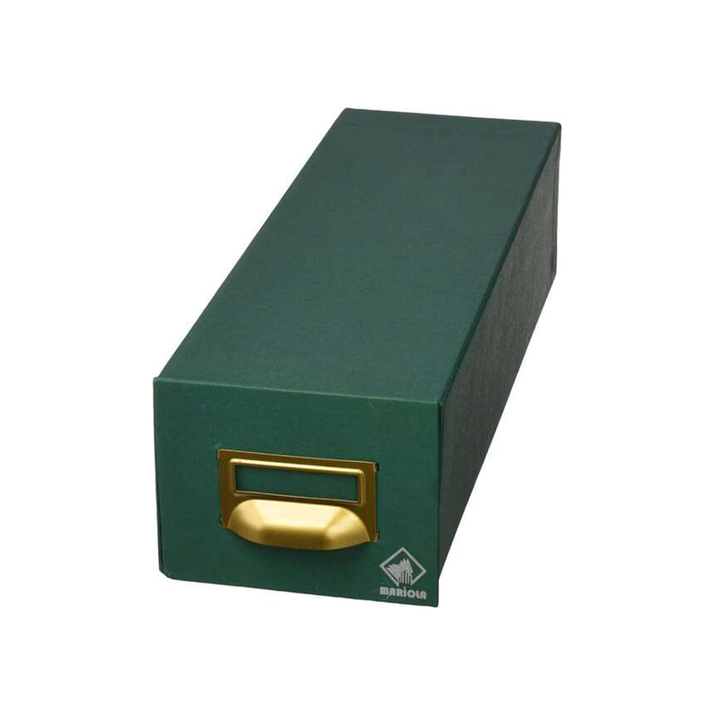 Mariola Fichero Carton Forrado en Geltex Nº3 para 1000 Fichas - Medidas 180x125x350mm - Resistente y Duradero - Color Verde