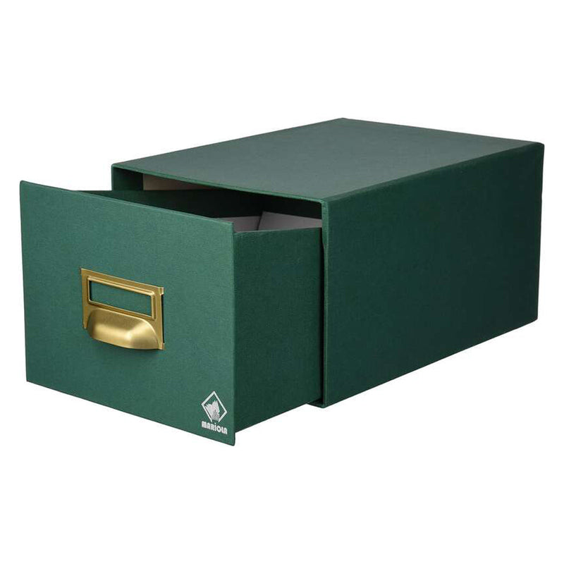 Mariola Fichero Carton Forrado en Geltex Nº3 para 500 Fichas - Medidas 180x125x250mm - Resistente y Duradero - Color Verde