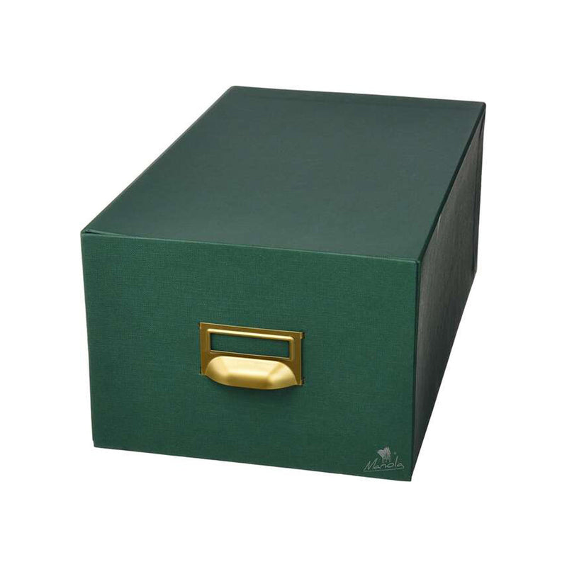 Mariola Fichero Carton Forrado en Geltex Nº4 para 500 Fichas - Medidas 220x155x250mm - Resistente y Duradero - Color Verde