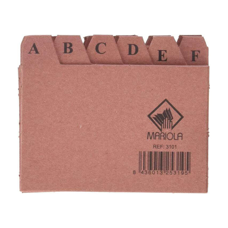 Mariola Indice A-Z Nº1 para Fichero - Medidas 95x65mm - Color Marron