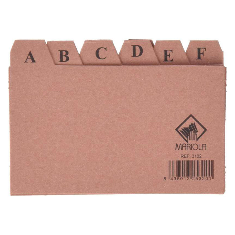 Mariola Indice A-Z Nº2 para Fichero - Medidas 125x75mm - Color Marron