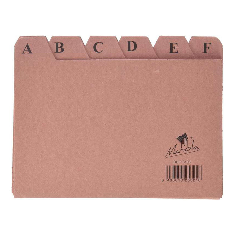 Mariola Indice A-Z Nº3 para Fichero - Medidas 150x100mm - Color Marron