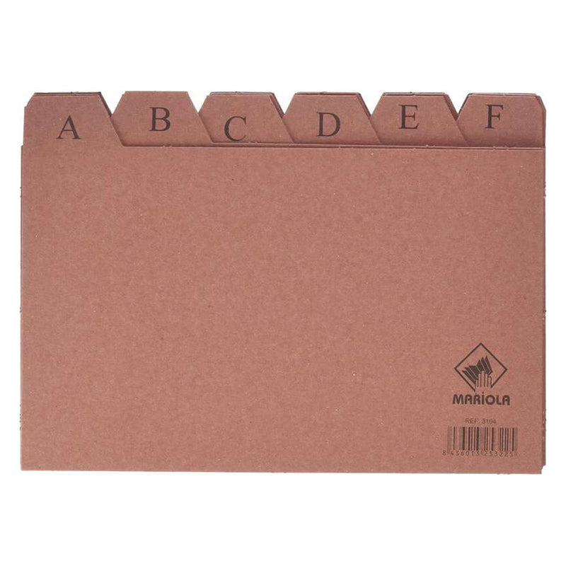 Mariola Indice A-Z Nº4 para Fichero - Medidas 200x120mm - Color Marron